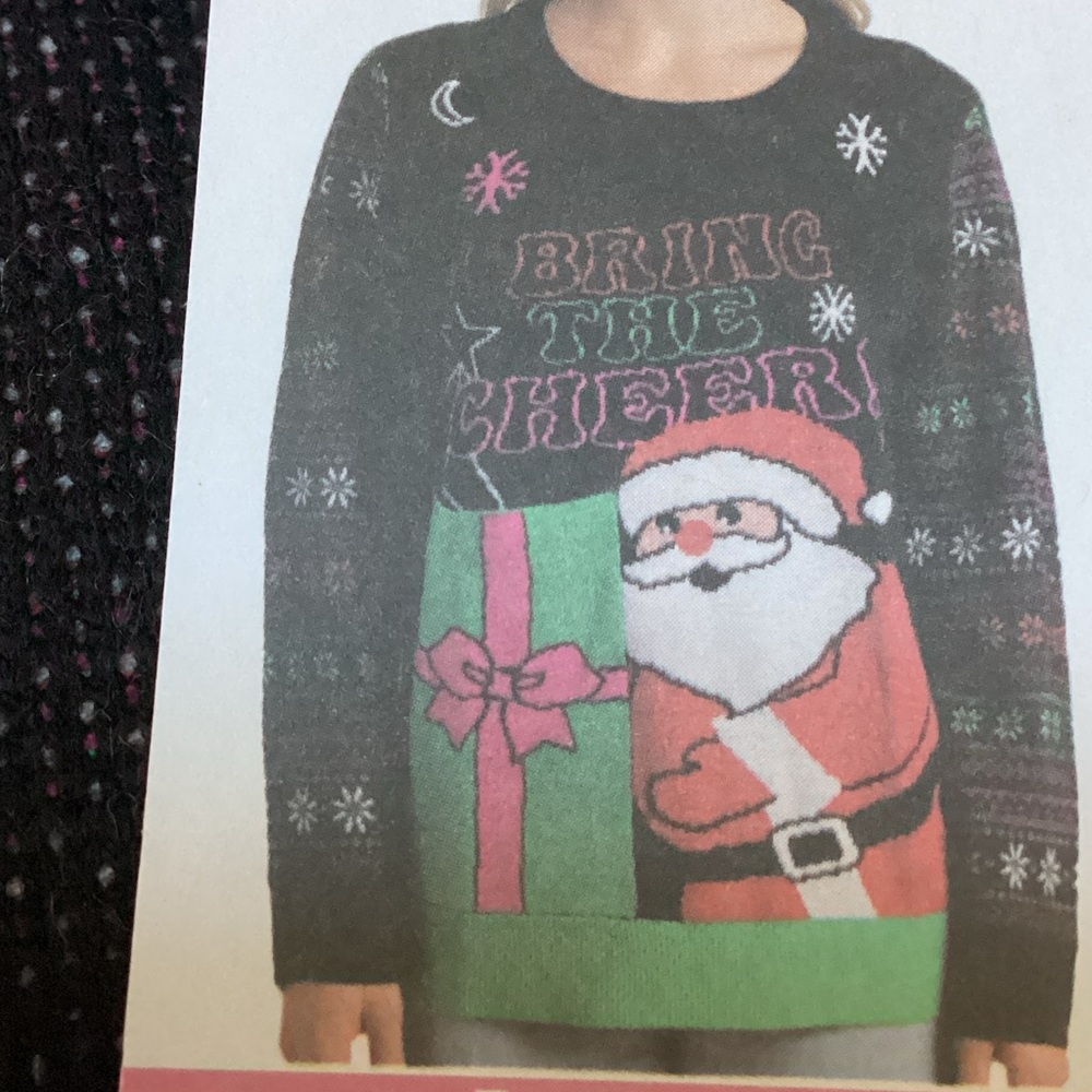 Rockin Around Christmas Sweater with Wine Bottle Pocket